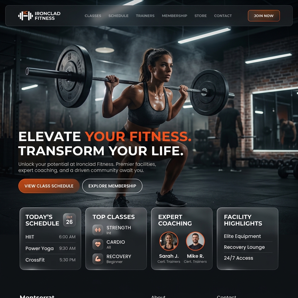 Titan Fitness Gym website layout concept